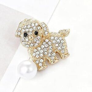 Sparkling Dog Brooch Rhinestone Brooch‎ Detailed Rhinestone Lapel Pin Adorable